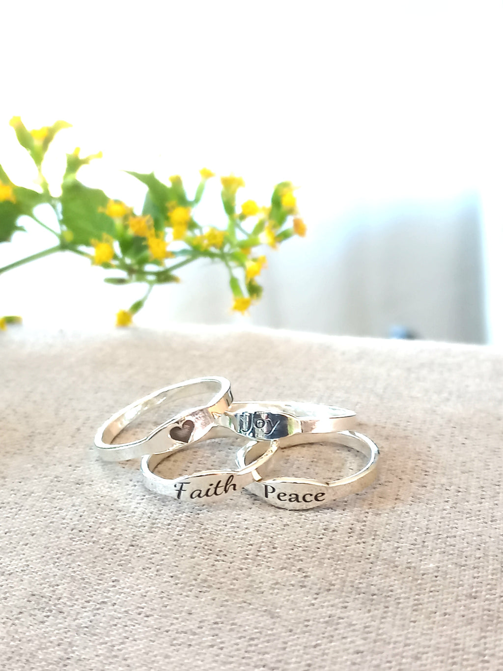 Minimalist name/word ring