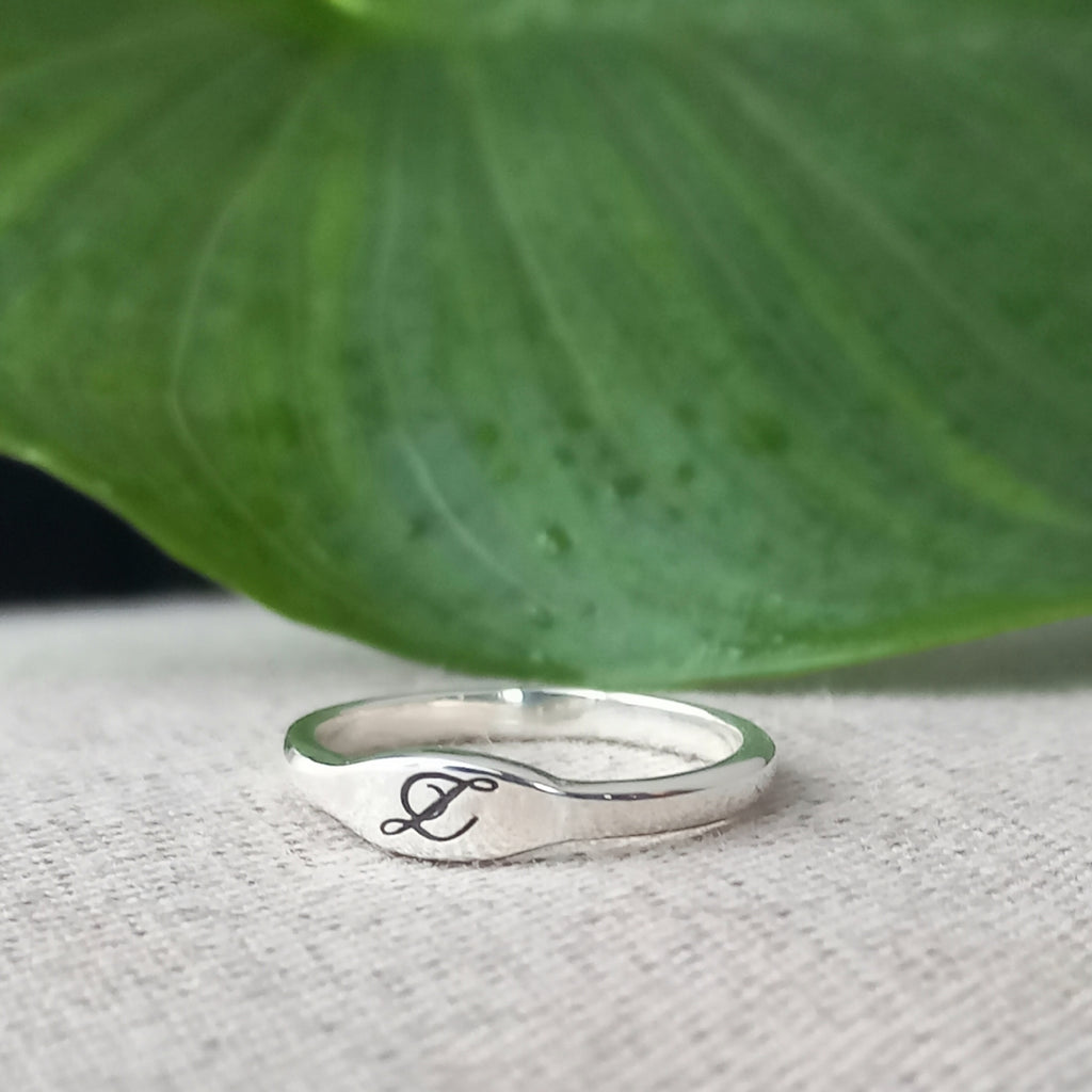Minimalist letter ring