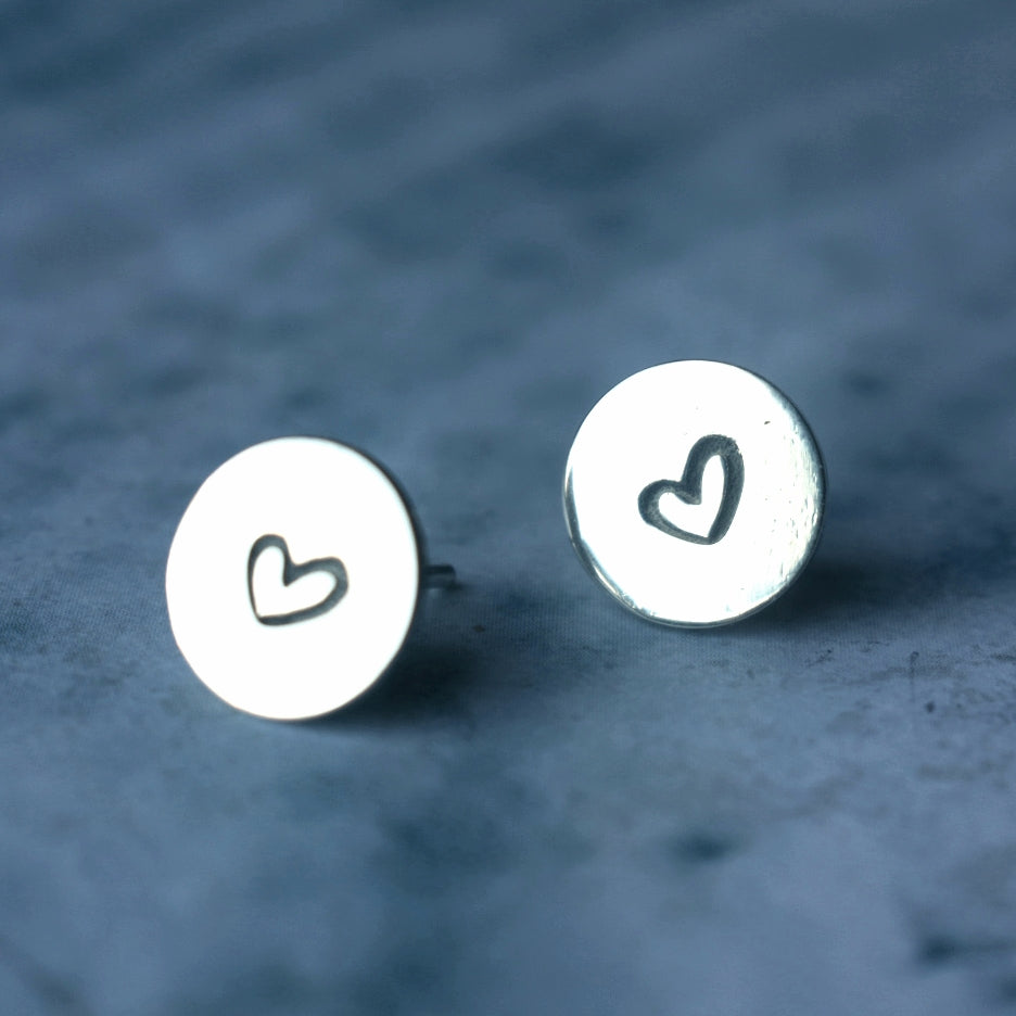 Heart disc studs
