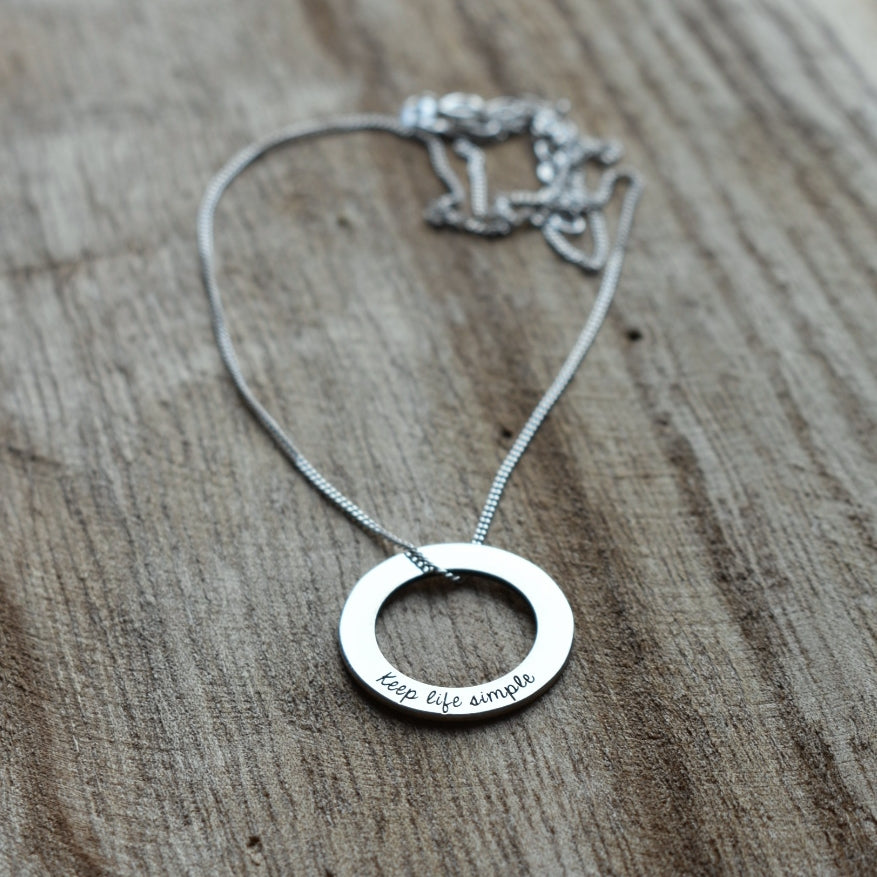 Motto washer pendant - 22mm