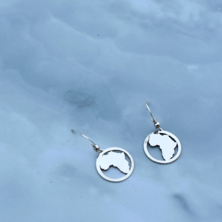 Africa in a circle hook earrings