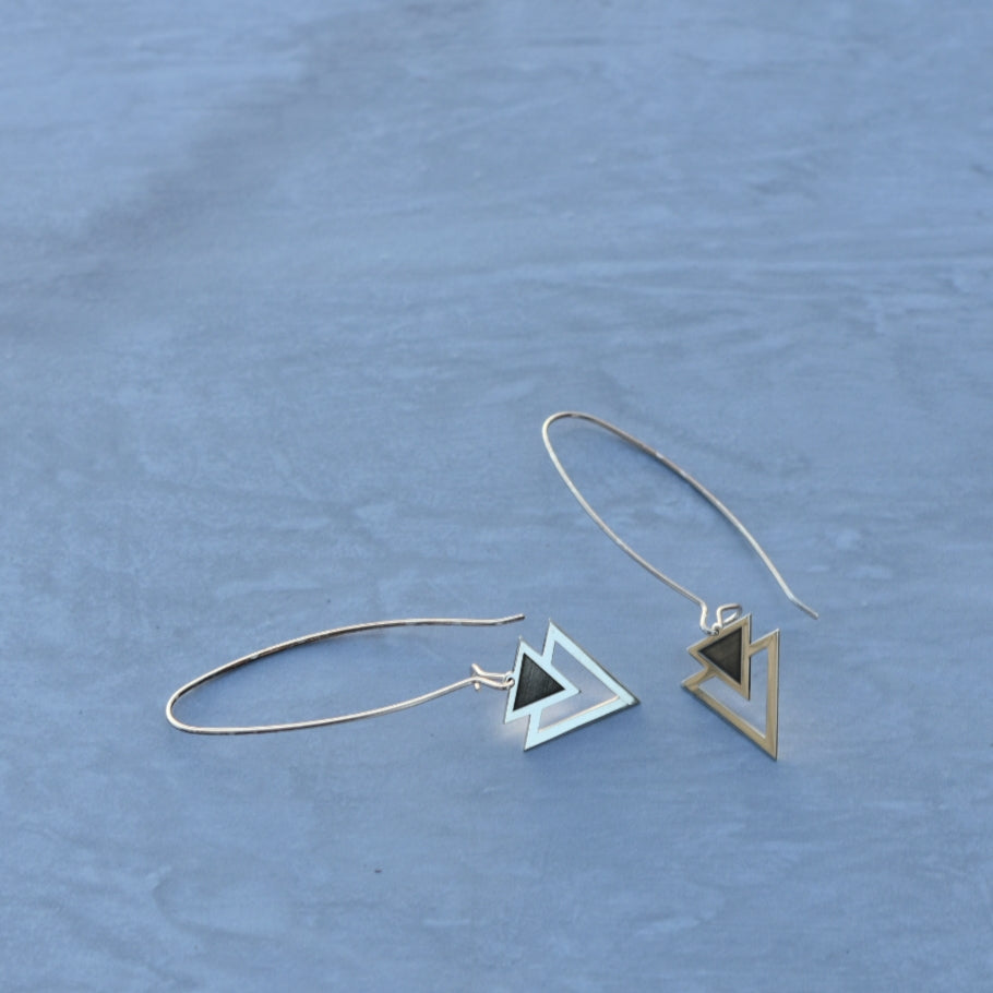 Triple triangle hook earrings