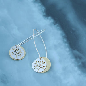 Tree double disc hook earrings