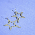 Star outline hook earrings