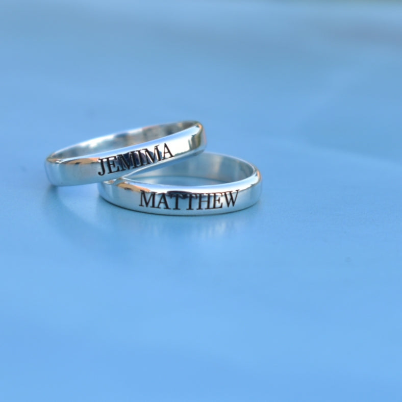 Name engraved band