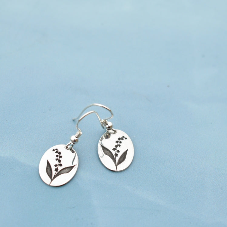 Lily of the valley hook earrings