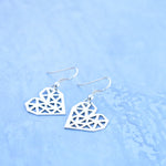 Pierced heart hook earrings