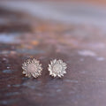 Sunflower cutout studs