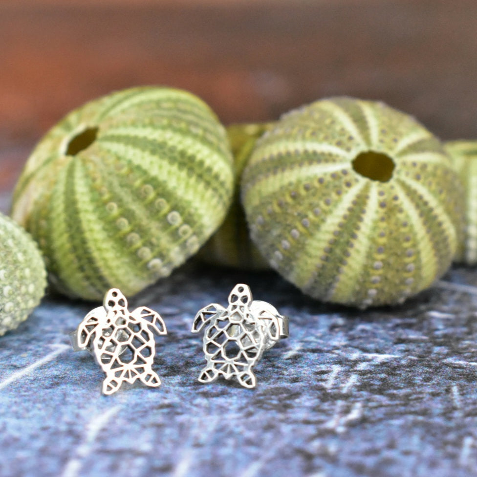 Origami sea turtle studs