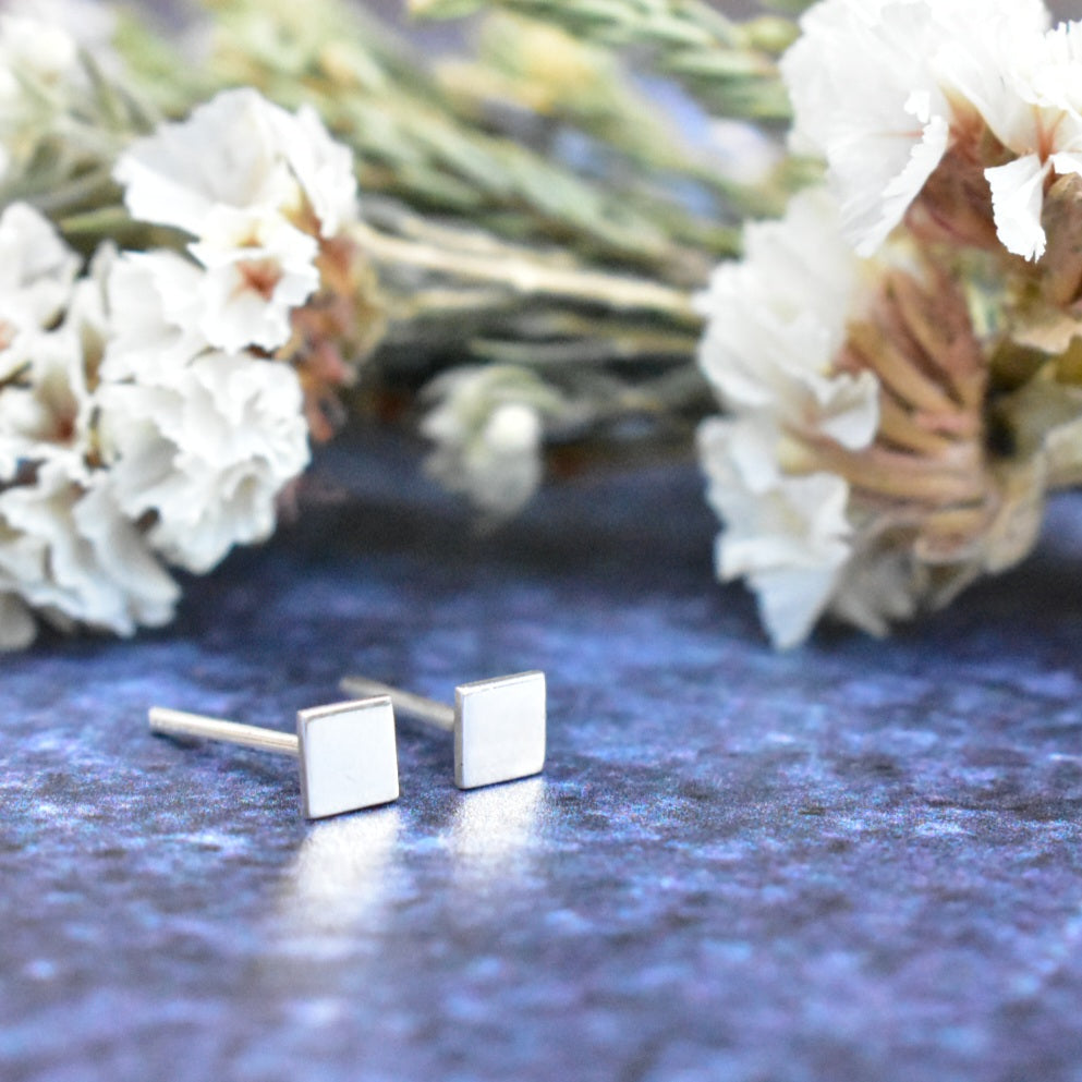 Petite square studs