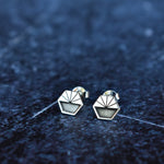 Engraved Hexagon studs