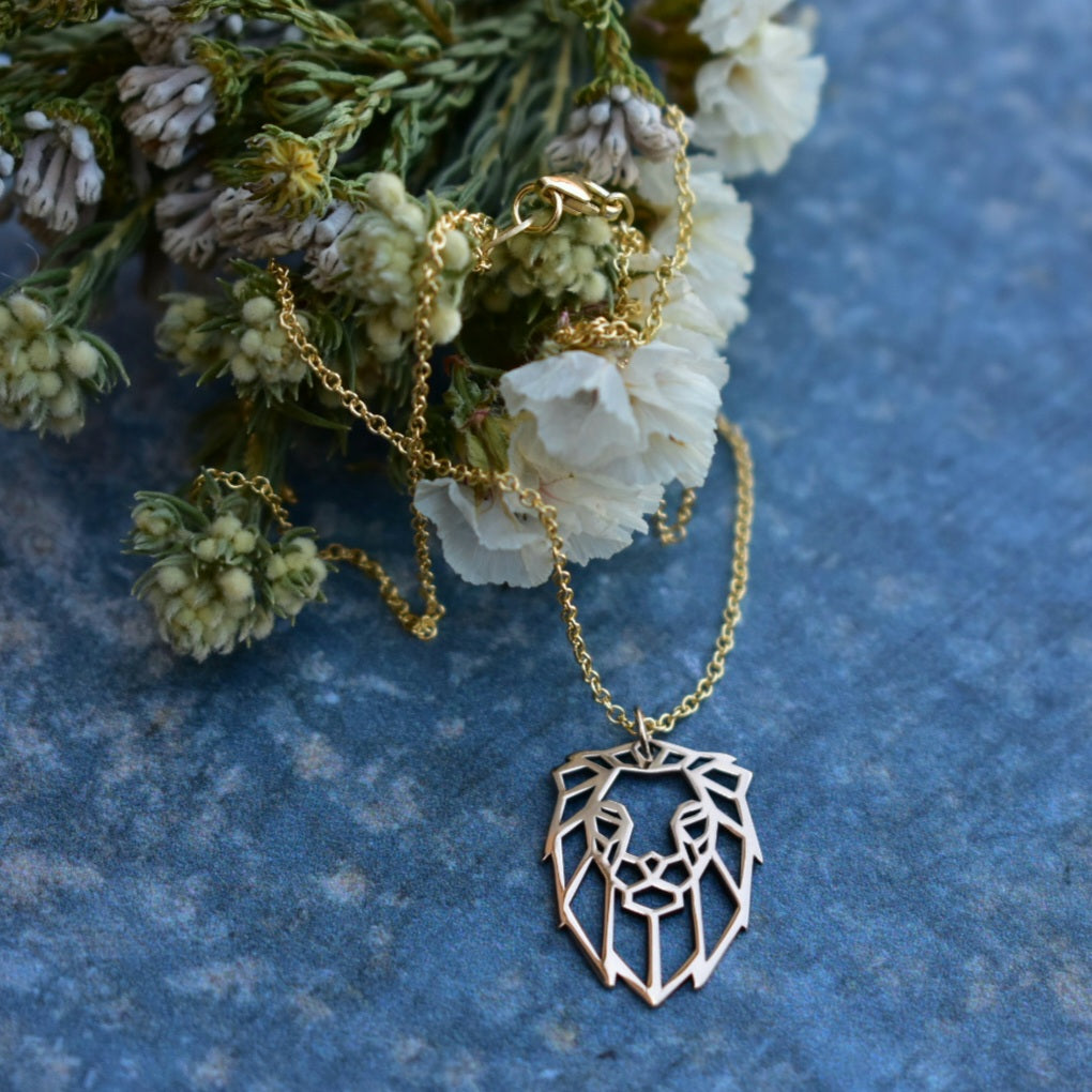 Origami Lion pendant
