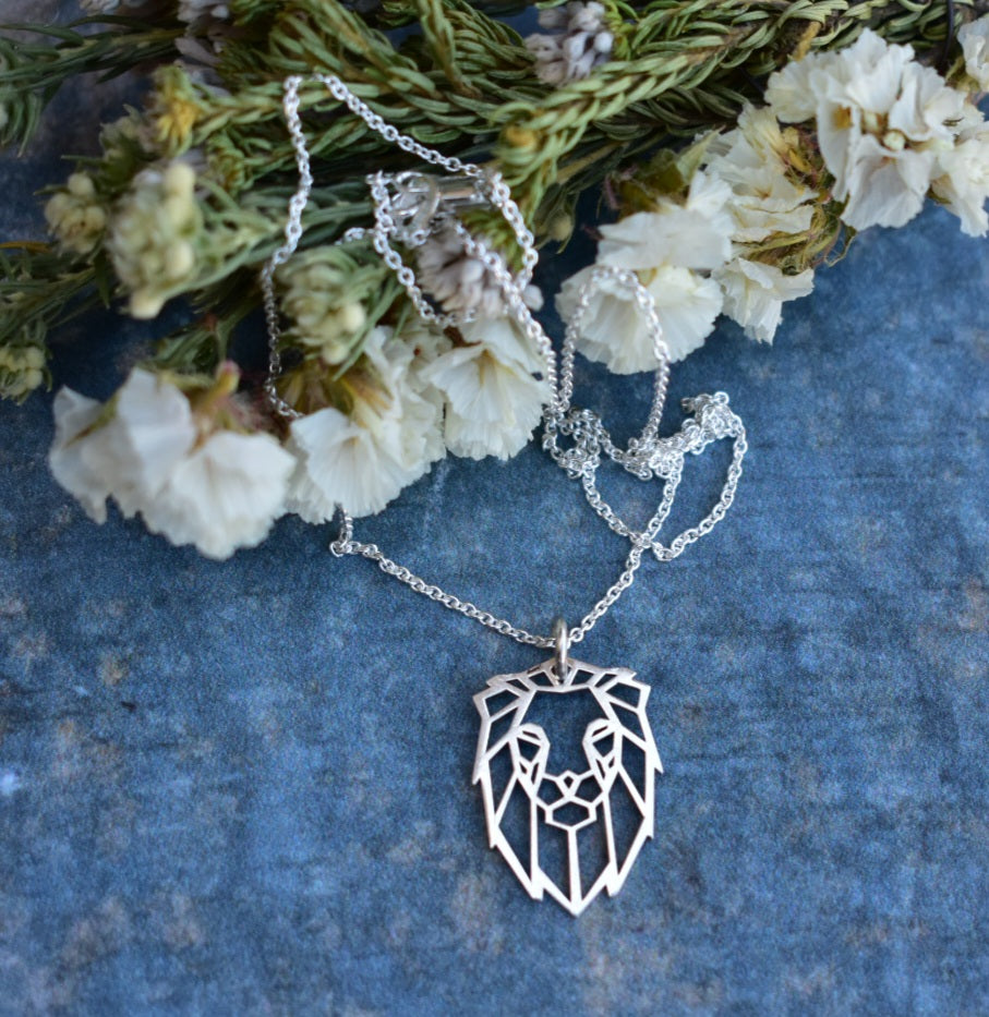 Origami Lion pendant