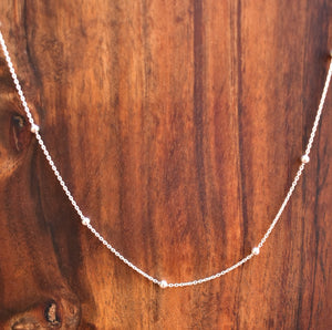 Beaded rolo chain, 1.2 mm - Sterling Silver