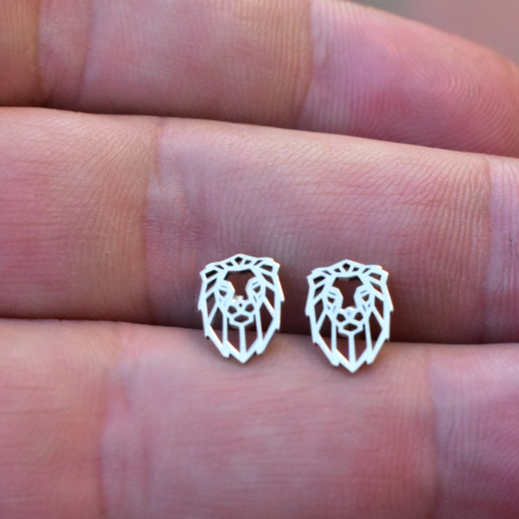 Origami Lion studs