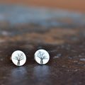 Baobab engraved disc studs