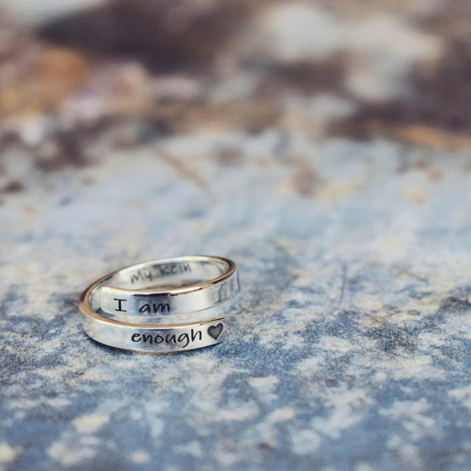 I am enough fold-over ring