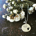 Free form Motto disc pendant